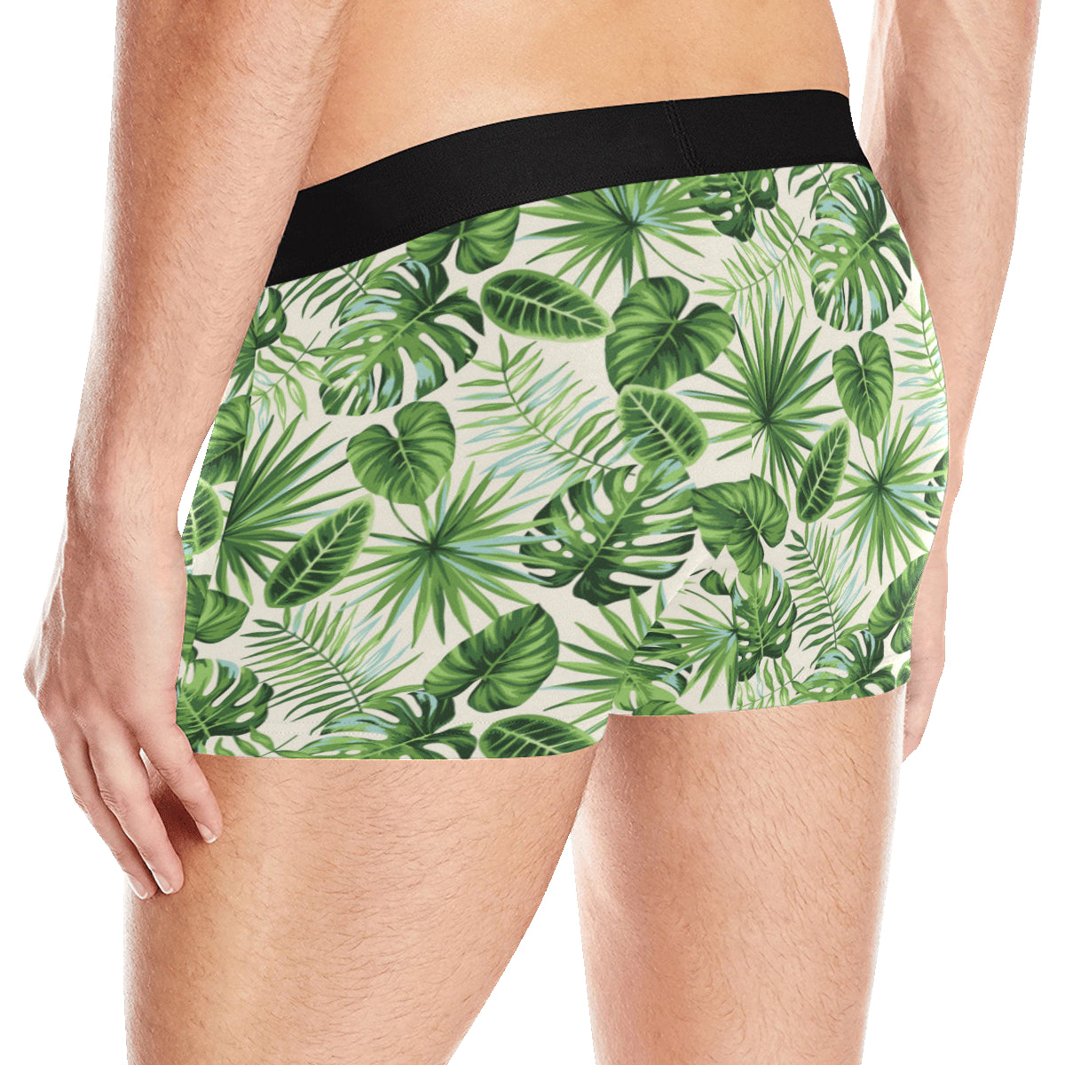 Palm Leaf Pattern Print Design A01 Men's Boxer Briefs