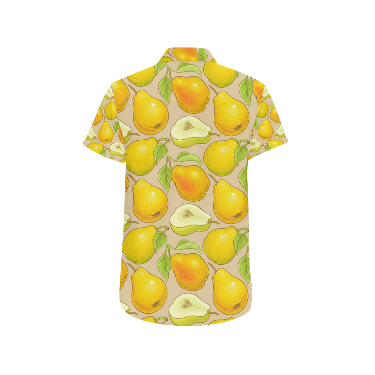 Pear Pattern Print Design PE05 Men's Short Sleeve Button Up Shirt