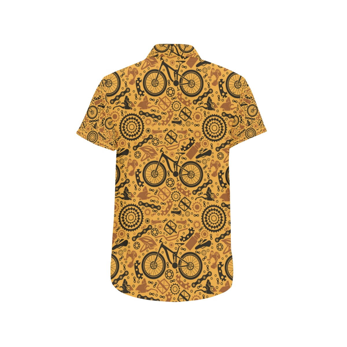 Mountain bike Pattern Print Design 03 Men's Short Sleeve Button Up Shirt