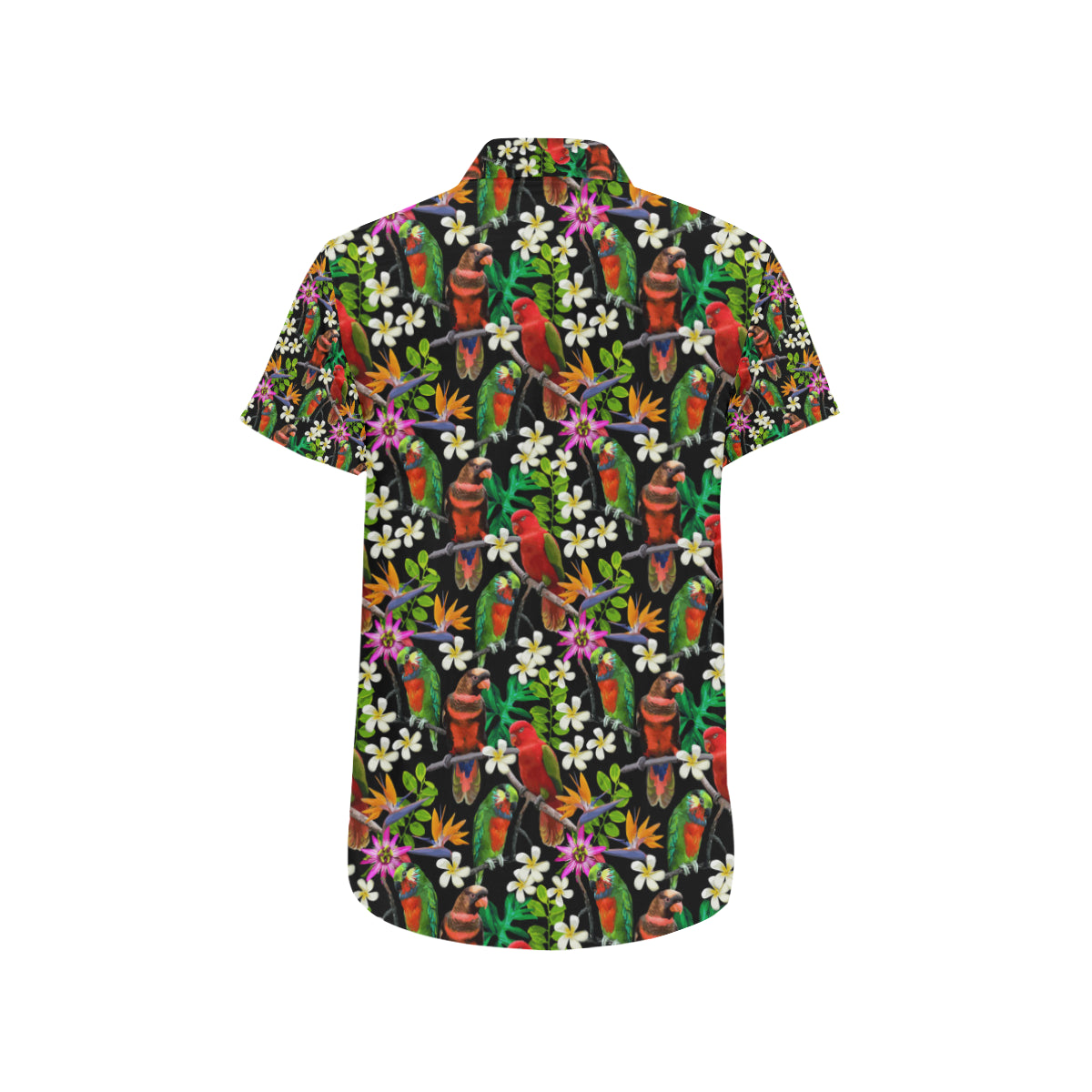 Parrot Design Print Men's Short Sleeve Button Up Shirt