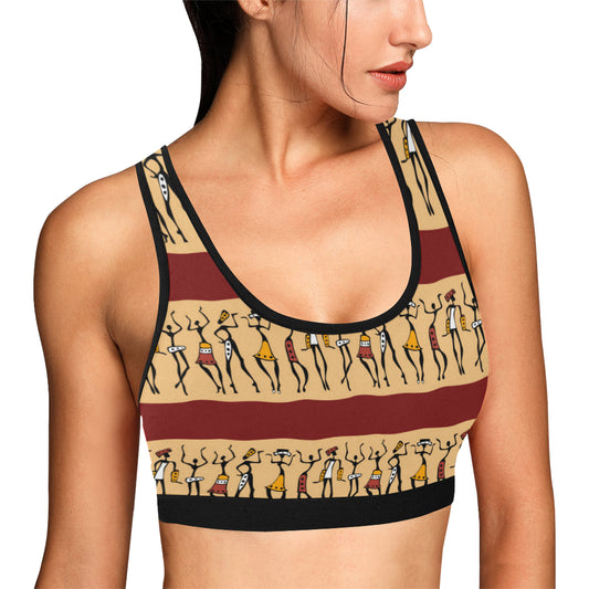 African People Sports Bra