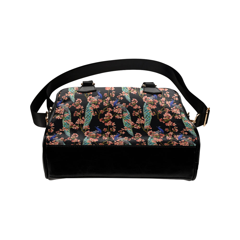 Peacock Pattern Print Design A01 Shoulder Handbag