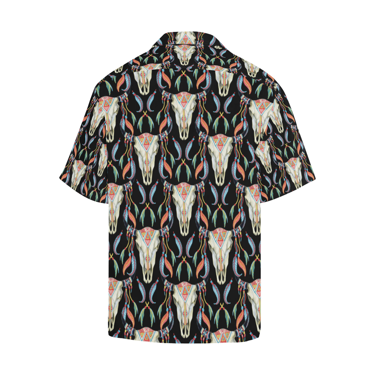 Buffalo Head Boho Style Pattern Print Design 01 Men's Hawaiian Shirt