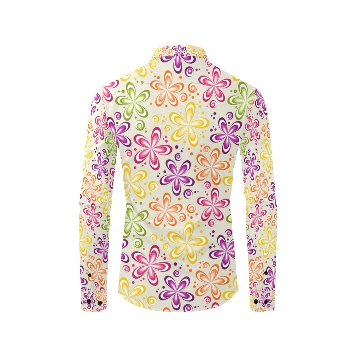 Flower Power Colorful Design Print Men's Long Sleeve Shirt
