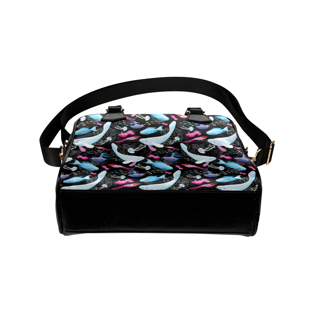 Manatee Pattern Print Design 02 Shoulder Handbag