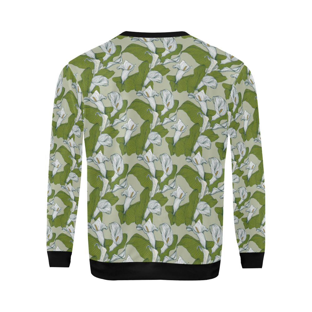 Lily Pattern Print Design LY08 Men Long Sleeve Sweatshirt