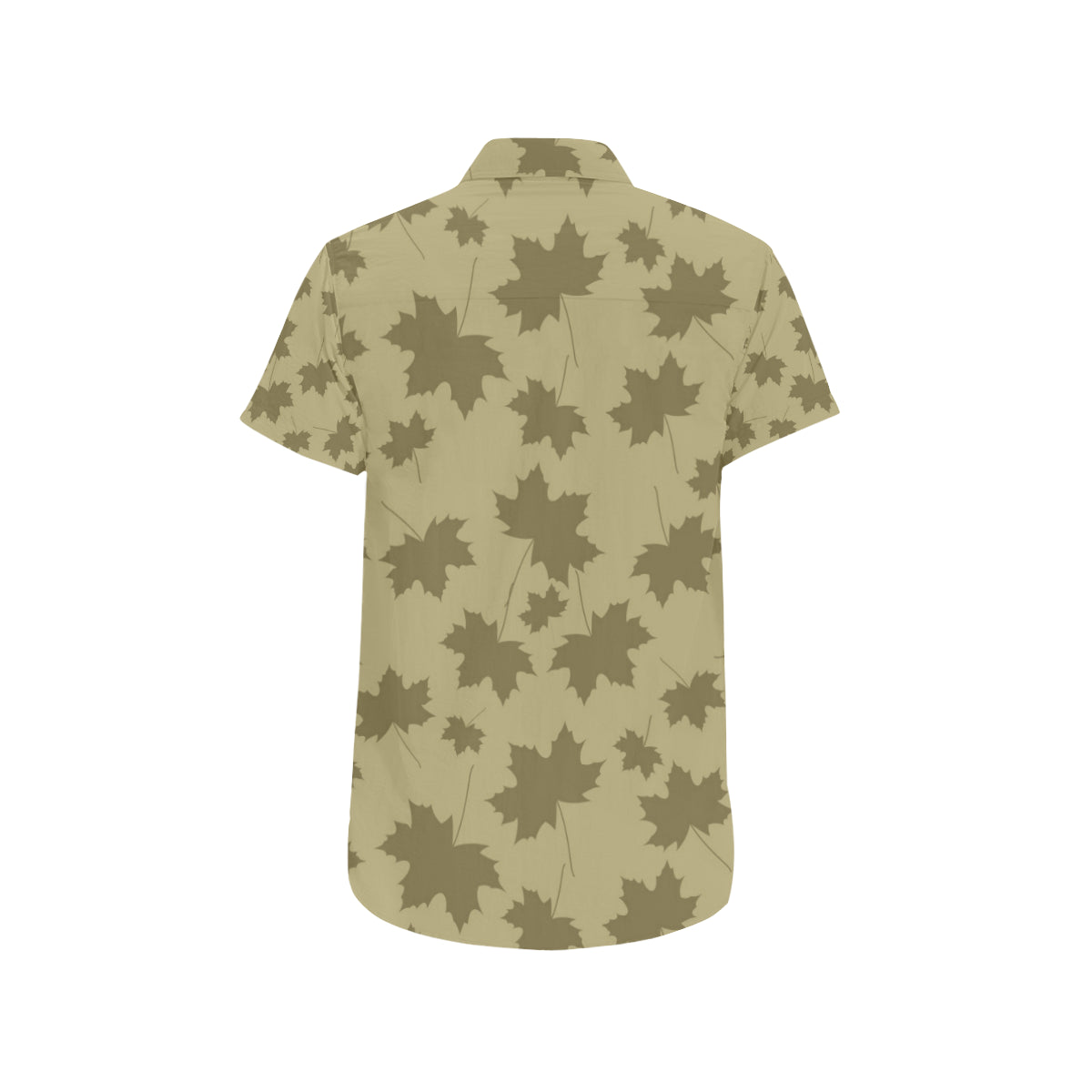 Maple Leaf Pattern Print Design 01 Men's Short Sleeve Button Up Shirt