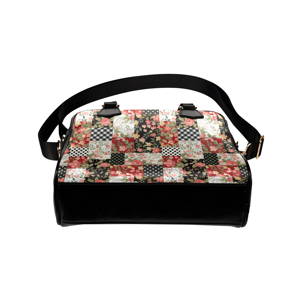 Patchwork Flower Pattern Print Design 03 Shoulder Handbag