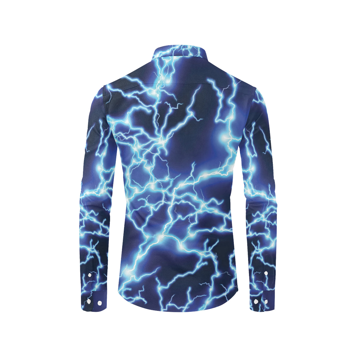 Lightning Thunder Pattern Print Design 04 Men's Long Sleeve Shirt