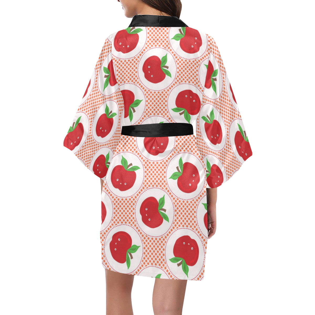 Apple Pattern Print Design AP08 Women's Short Kimono