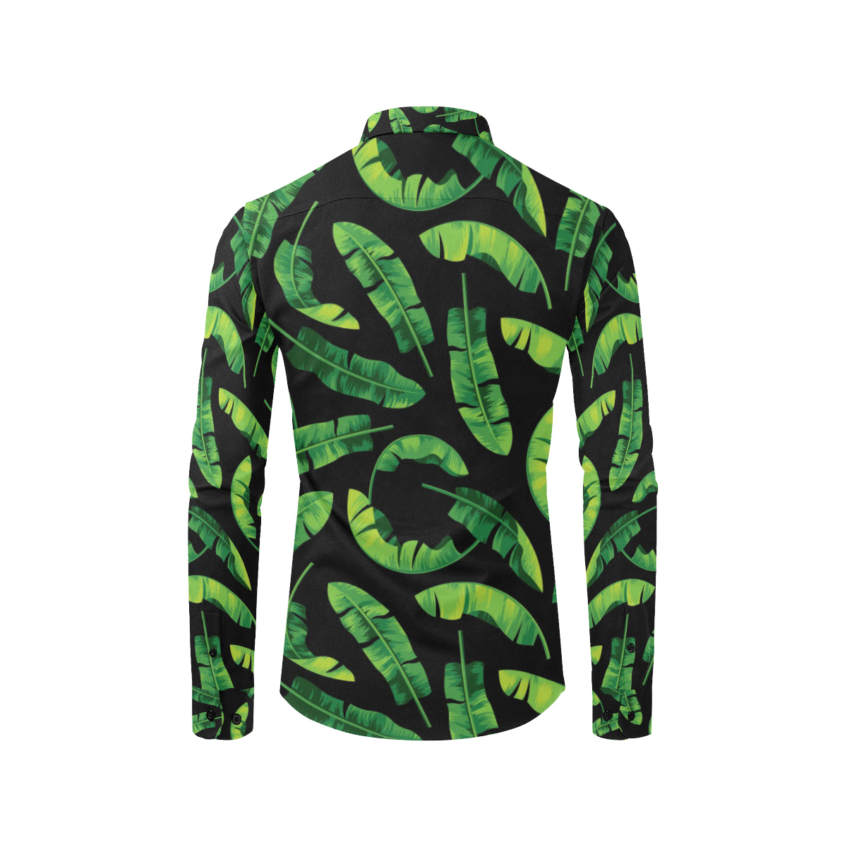 Banana Leaf Pattern Print Design BL02 Men's Long Sleeve Shirt