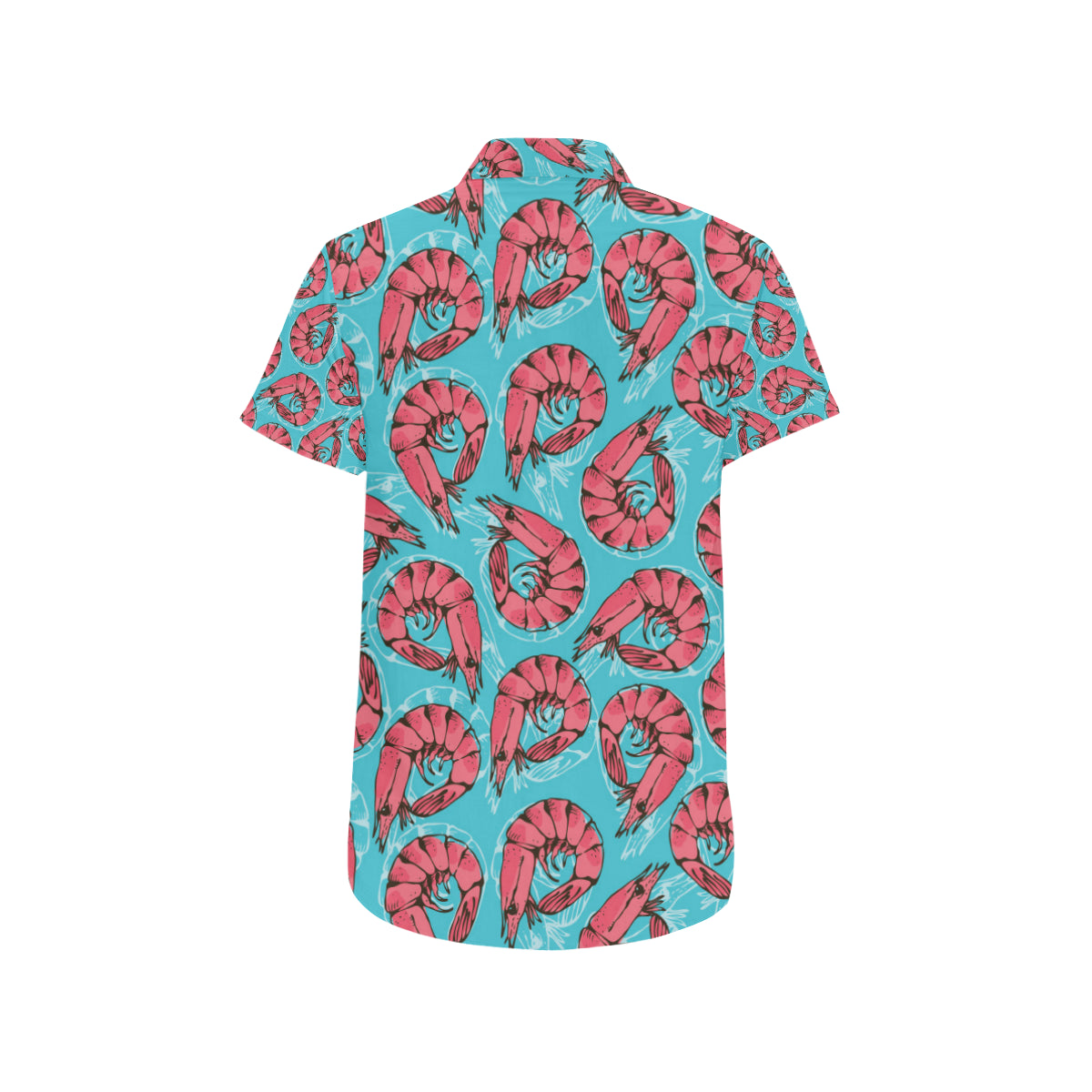 Prawn Pattern Print Design 01 Men's Short Sleeve Button Up Shirt