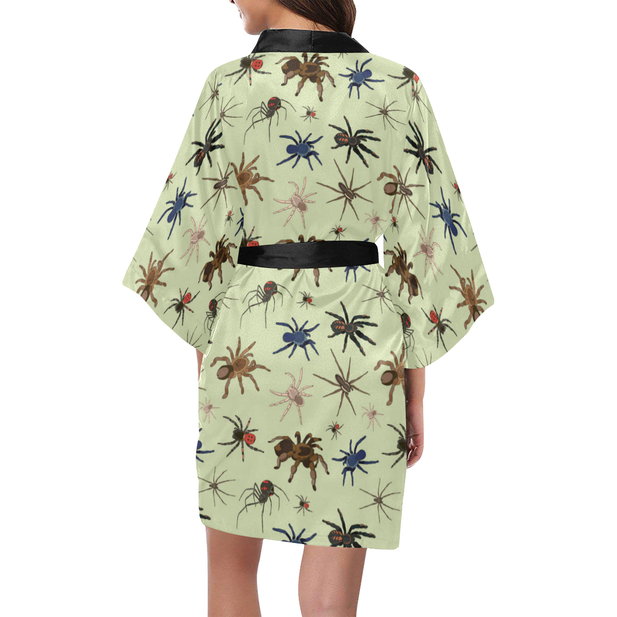 Tarantula Pattern Print Design 02 Women's Short Kimono