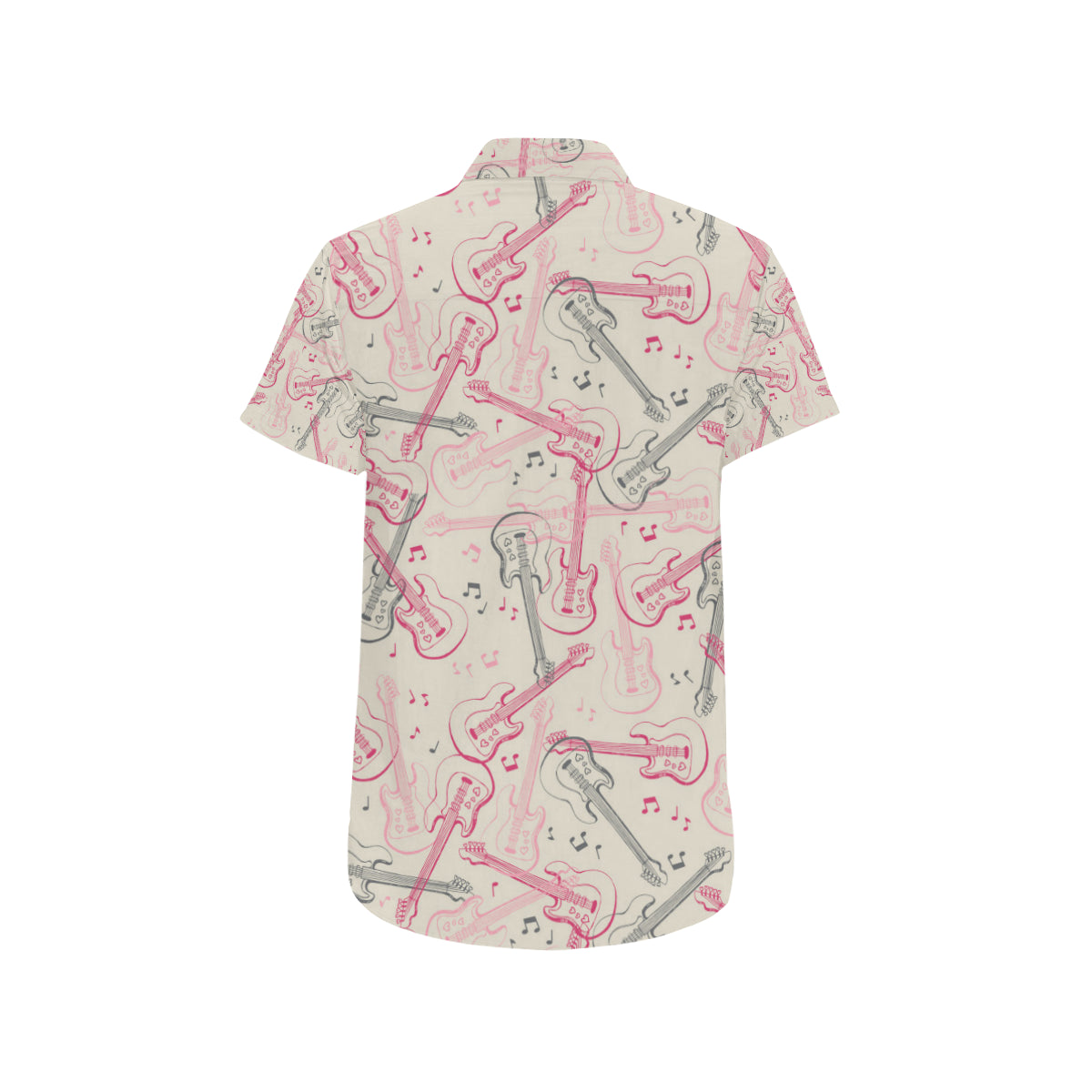 Bass Guitar Pattern Print Design 02 Men's Short Sleeve Button Up Shirt