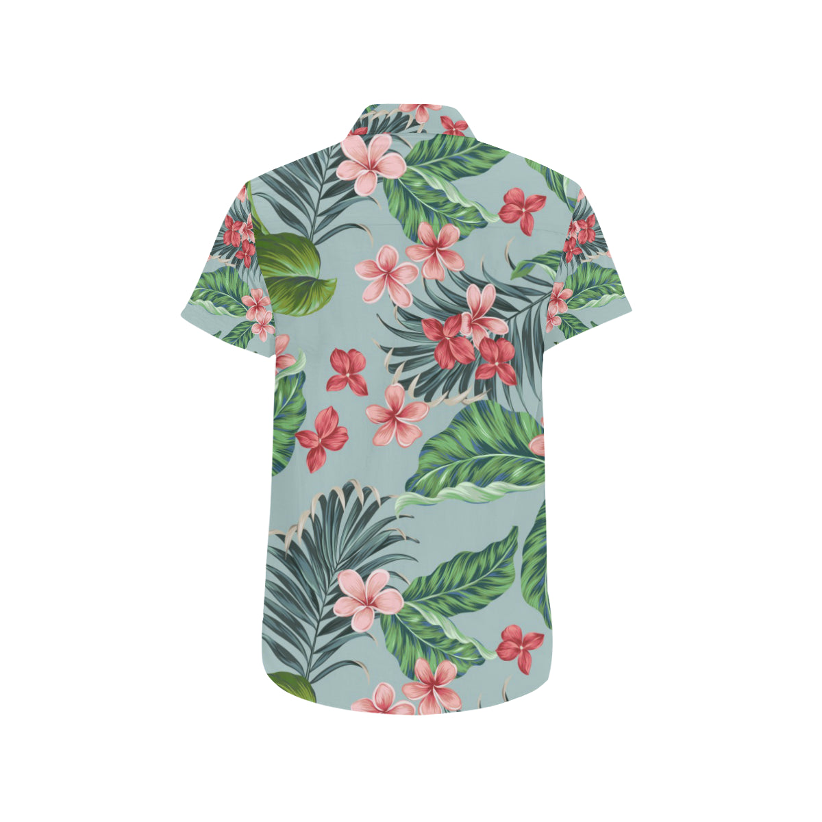 Plumeria Pattern Print Design PM027 Men's Short Sleeve Button Up Shirt