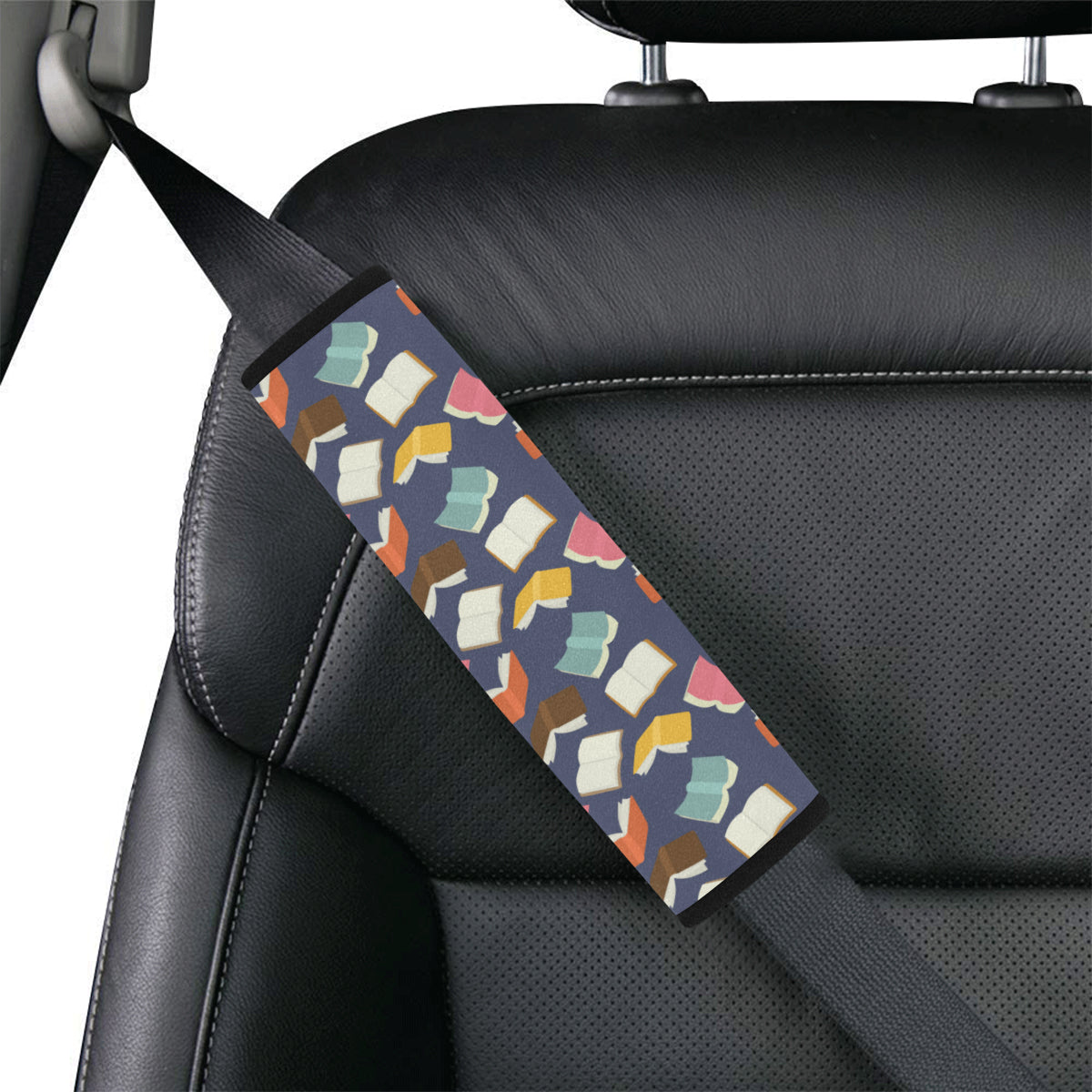 Book Pattern Print Design 01 Car Seat Belt Cover