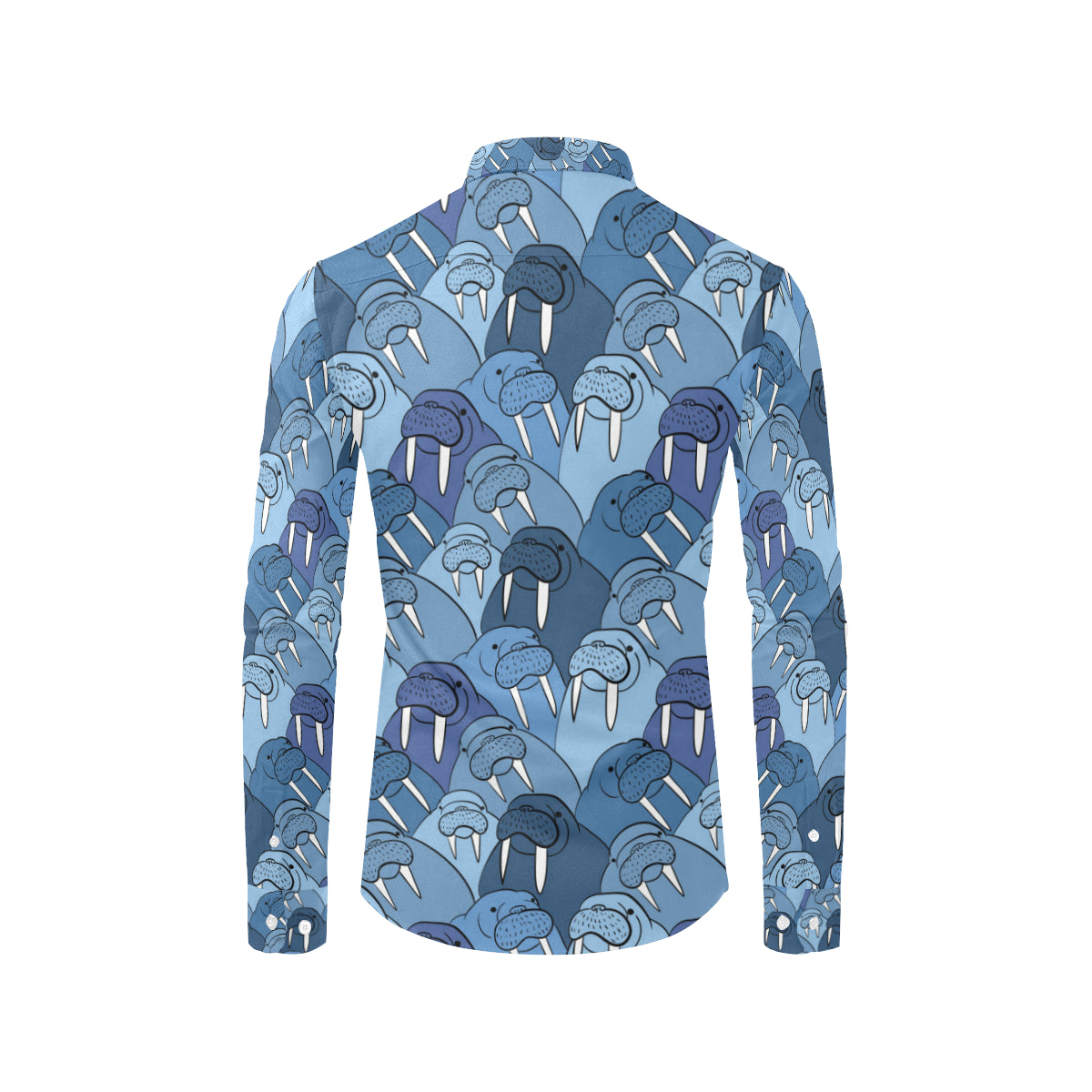 Walrus Pattern Print Design 01 Men's Long Sleeve Shirt