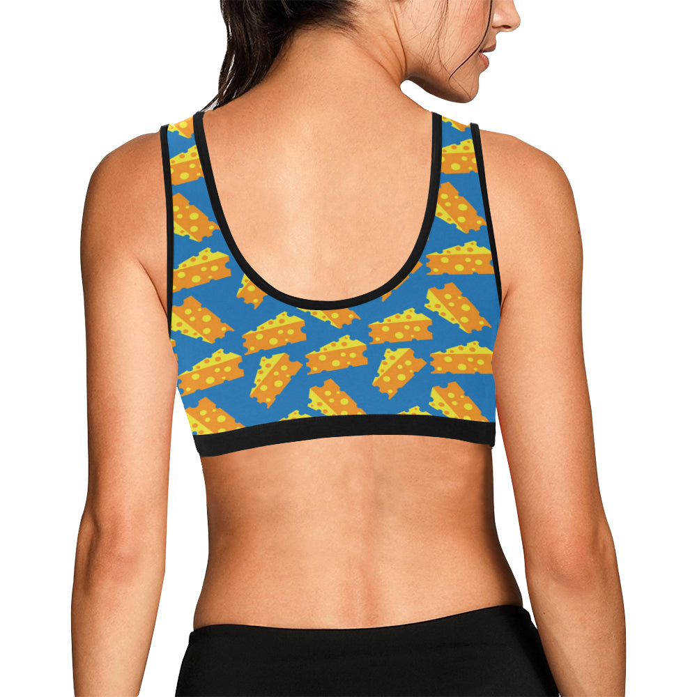 Cheese Pattern Print Design 05 Sports Bra