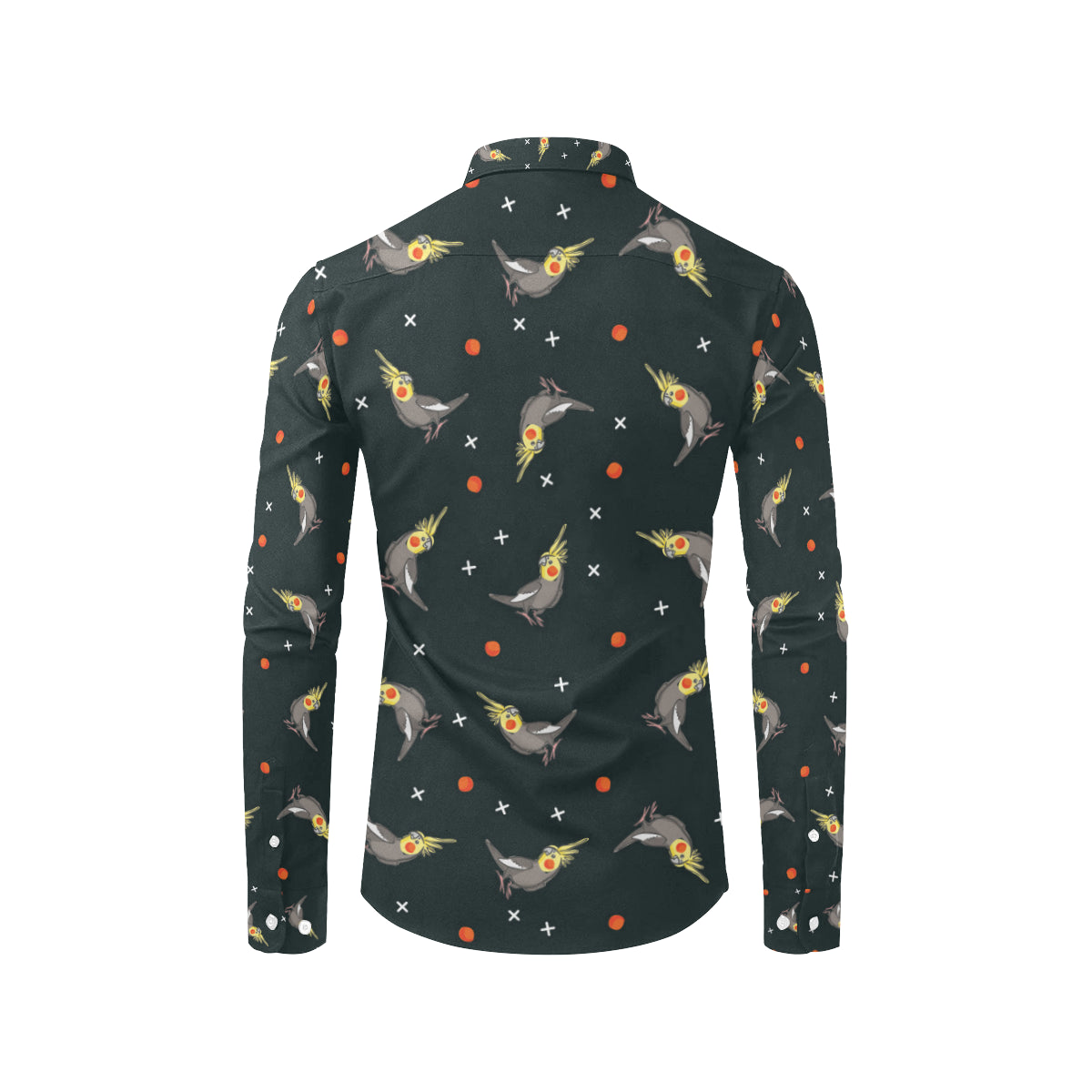 Cockatiel Pattern Print Design 02 Men's Long Sleeve Shirt