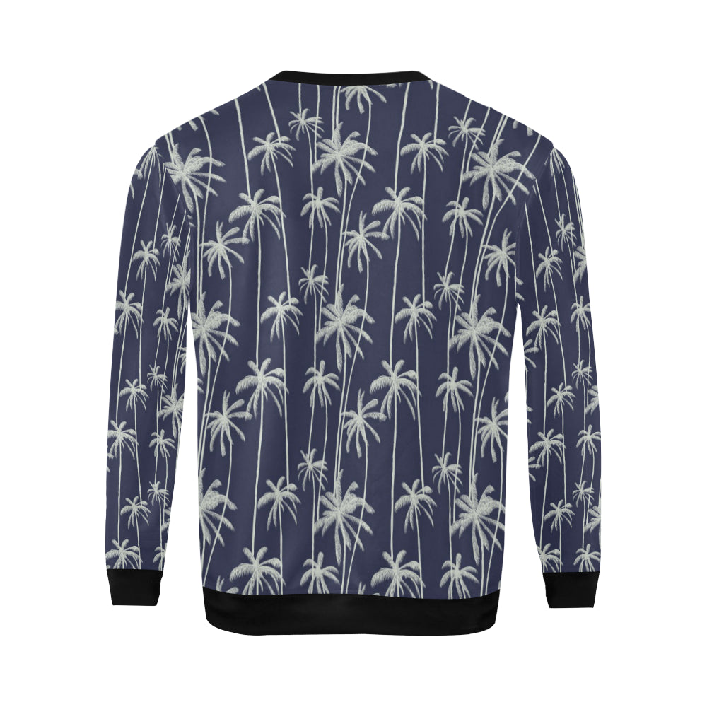 Palm Tree Pattern Print Design PT06 Men Long Sleeve Sweatshirt