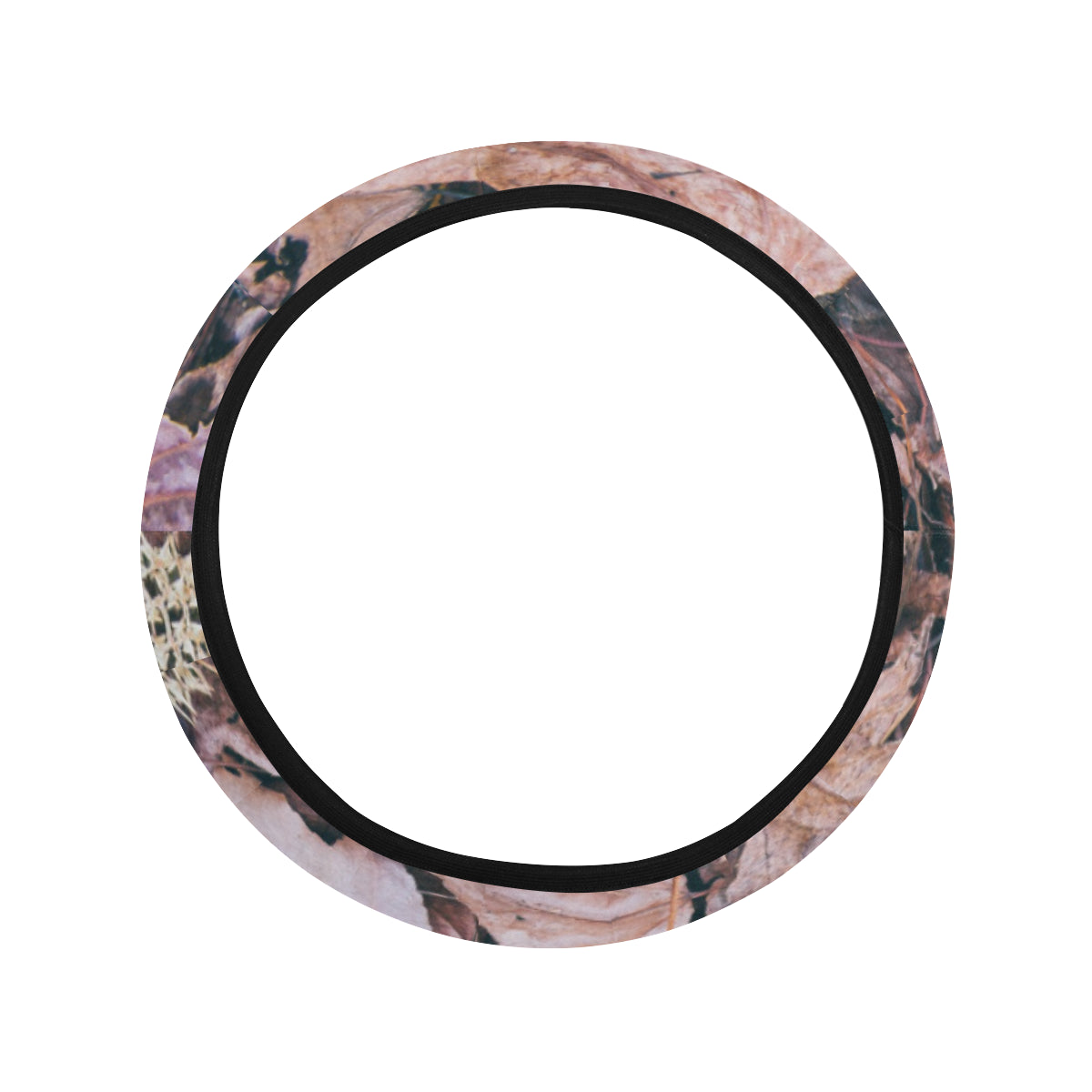 Camouflage Realistic Tree Leaf Print Steering Wheel Cover with Elastic Edge