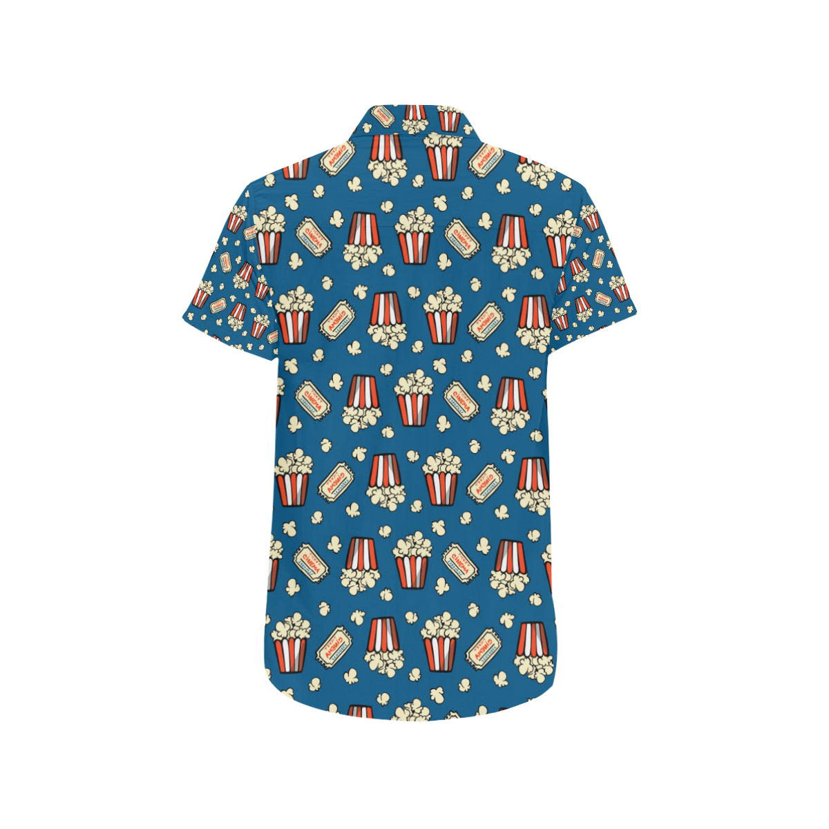 Popcorn Pattern Print Design A03 Men's Short Sleeve Button Up Shirt