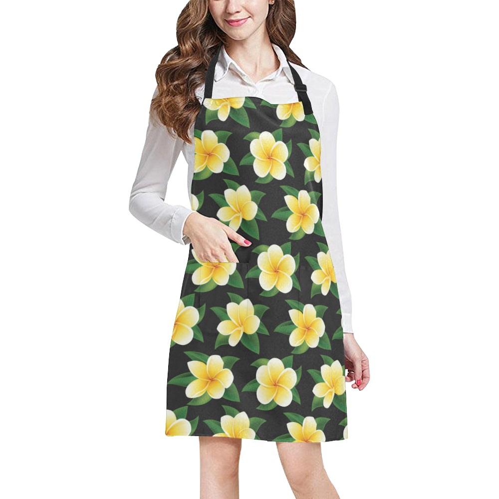 Plumeria Pattern Print Design A03 Apron with Pocket