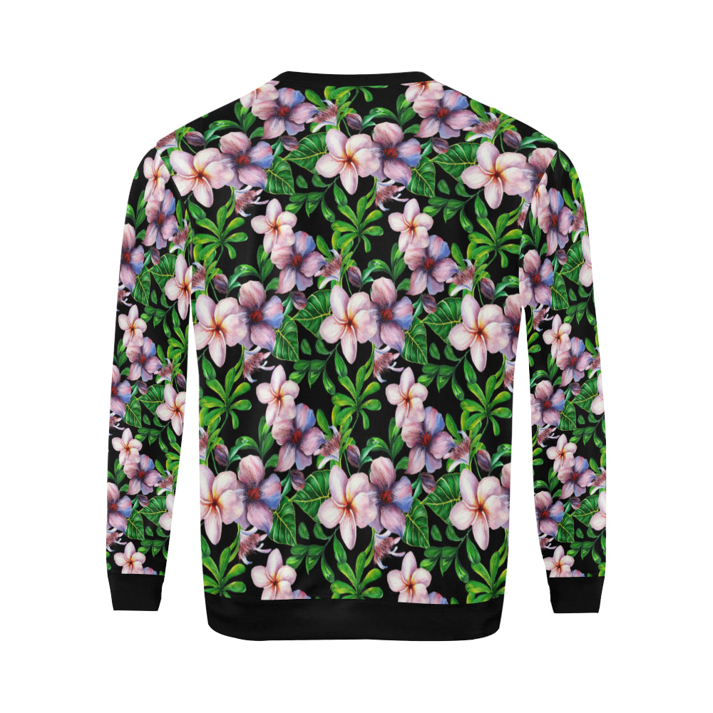 Plumeria Pattern Print Design PM01 Men Long Sleeve Sweatshirt