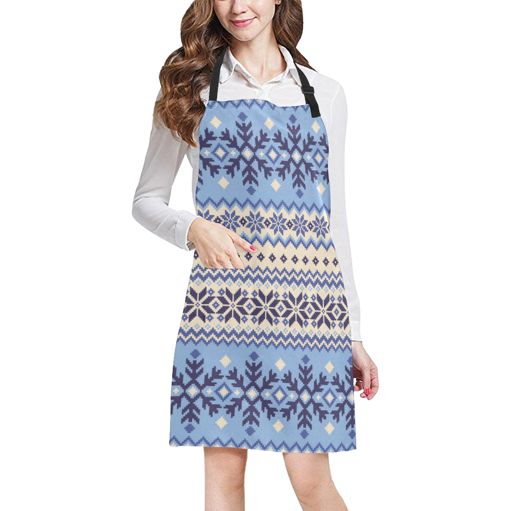 Nordic Pattern Print Design A03 Apron with Pocket