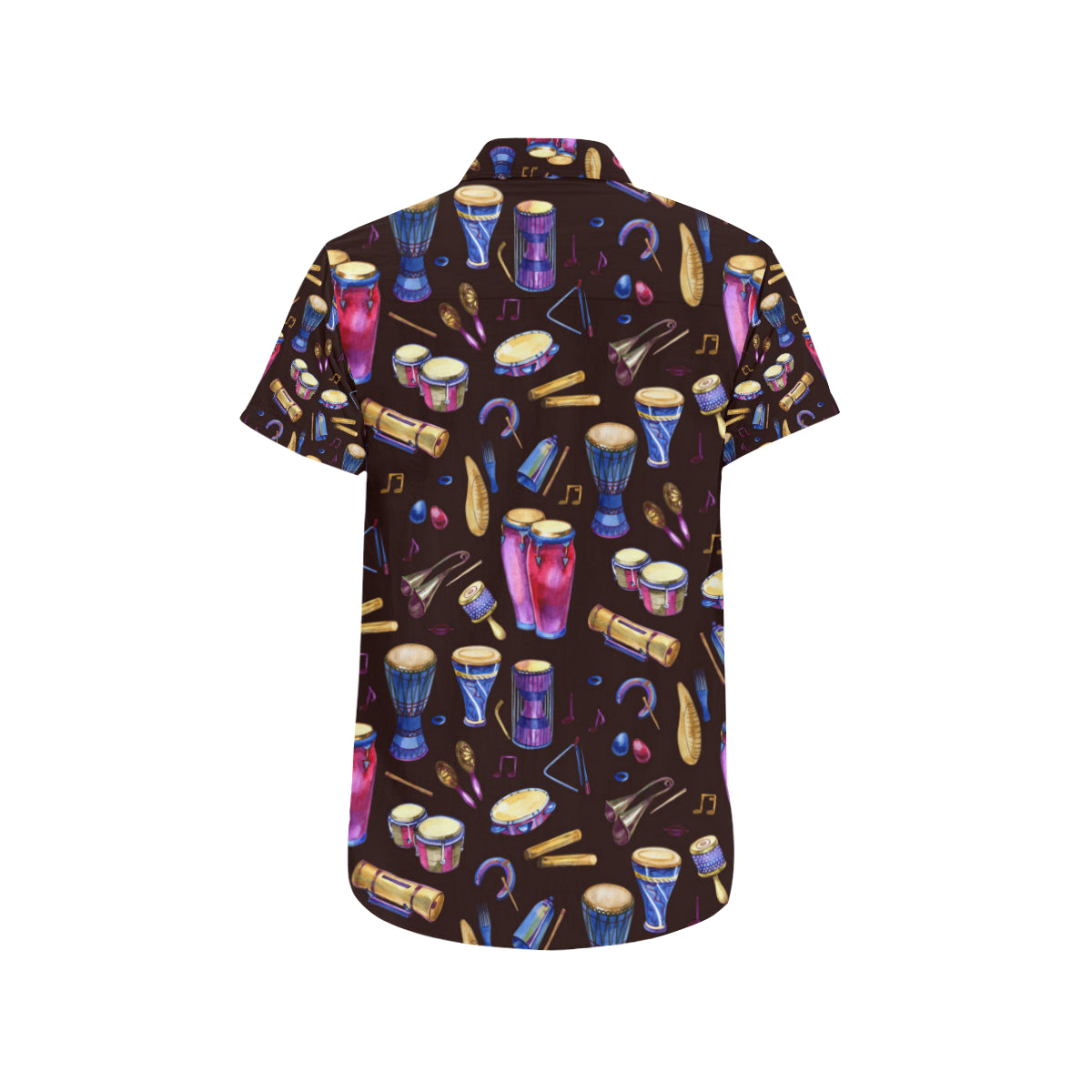 Percussion Neon Pattern Print Design 04 Men's Short Sleeve Button Up Shirt