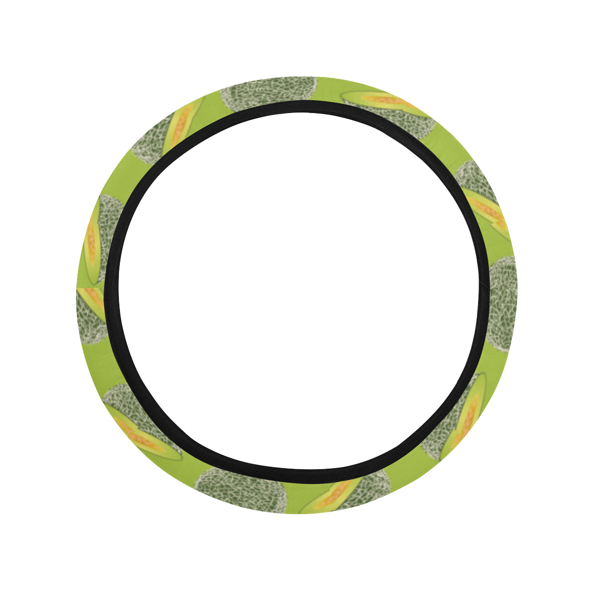 Cantaloupe Pattern Print Design 03 Steering Wheel Cover with Elastic Edge