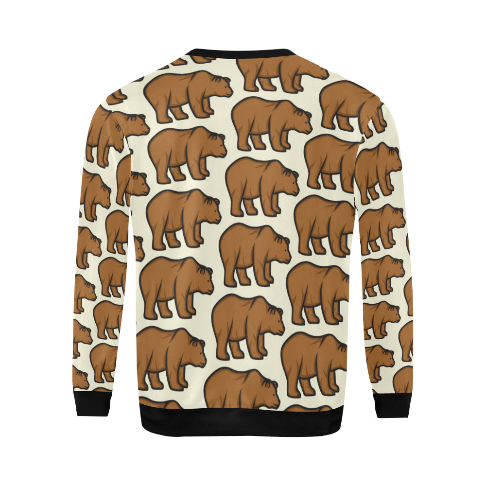Bear Pattern Print Design BE05 Men Long Sleeve Sweatshirt