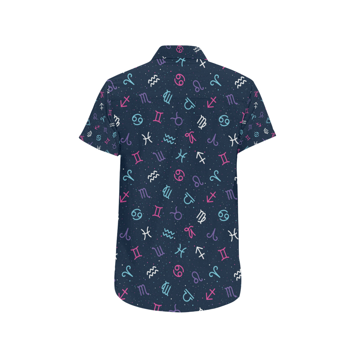 Constellation Pattern Print Design 04 Men's Short Sleeve Button Up Shirt