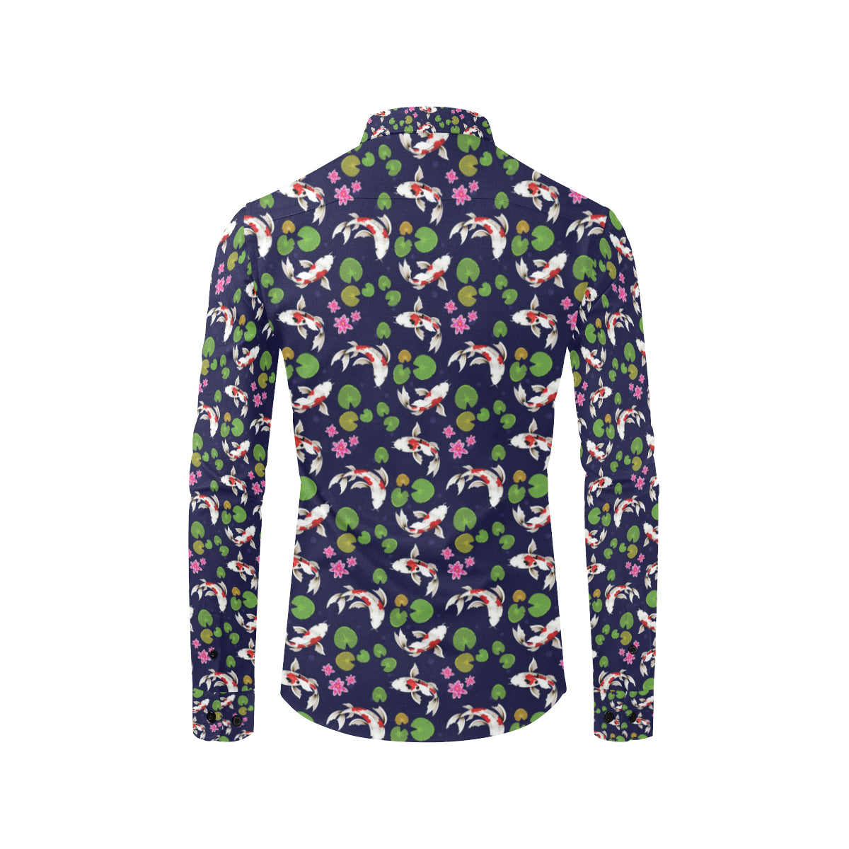 Koi Carp Pattern Design Themed Print Men's Long Sleeve Shirt