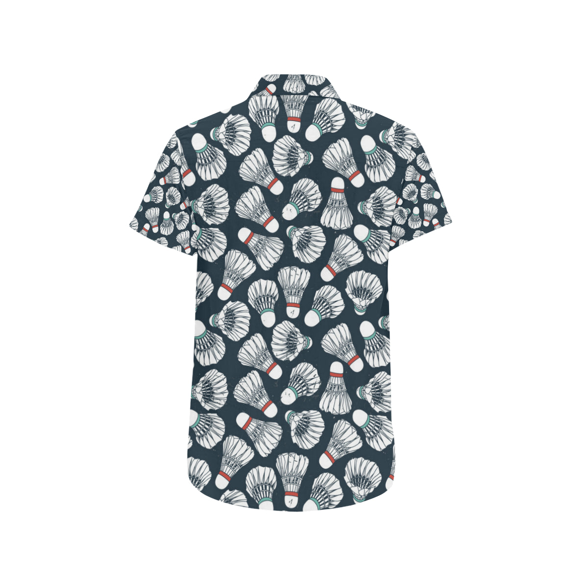 Badminton Ball Pattern Print Design 01 Men's Short Sleeve Button Up Shirt