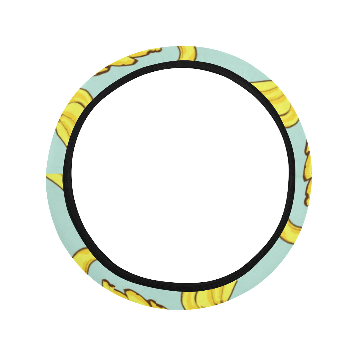 Banana Pattern Print Design BA04 Steering Wheel Cover with Elastic Edge
