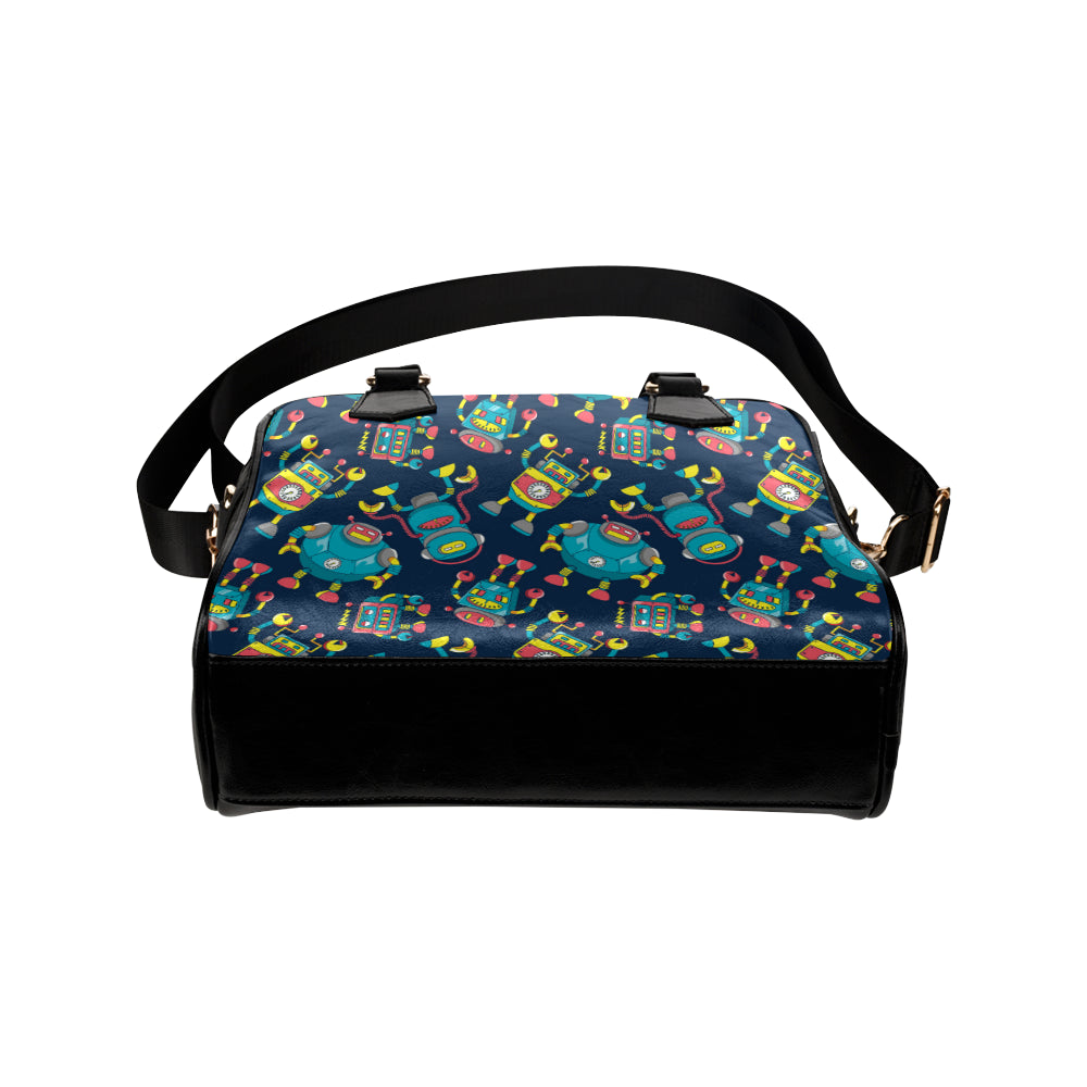 Robot Pattern Print Design A05 Shoulder Handbag