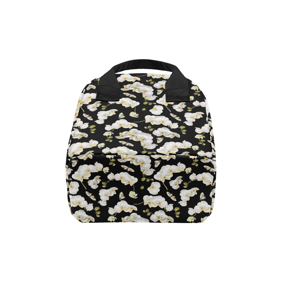 Orchid White Pattern Print Design OR011 Insulated Lunch Bag