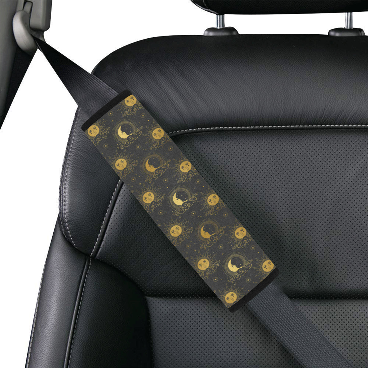 Celestial Moon Sun Pattern Print Design 05 Car Seat Belt Cover