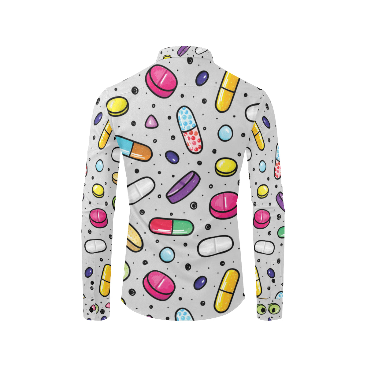 Pill Pattern Print Design A04 Men's Long Sleeve Shirt
