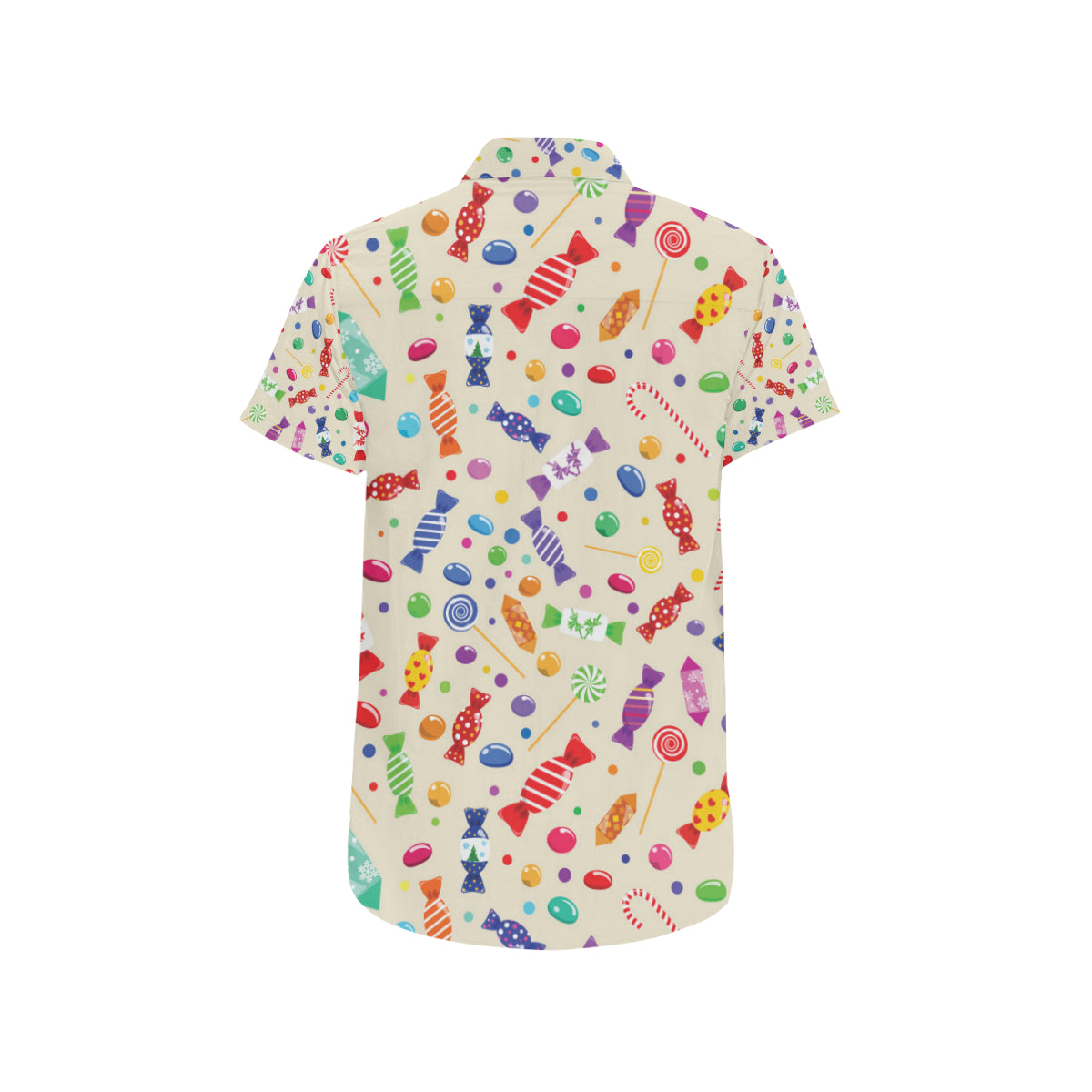 Candy Pattern Print Design 04 Men's Short Sleeve Button Up Shirt
