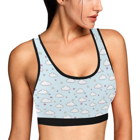 Cloud Pattern Print Design 01 Sports Bra