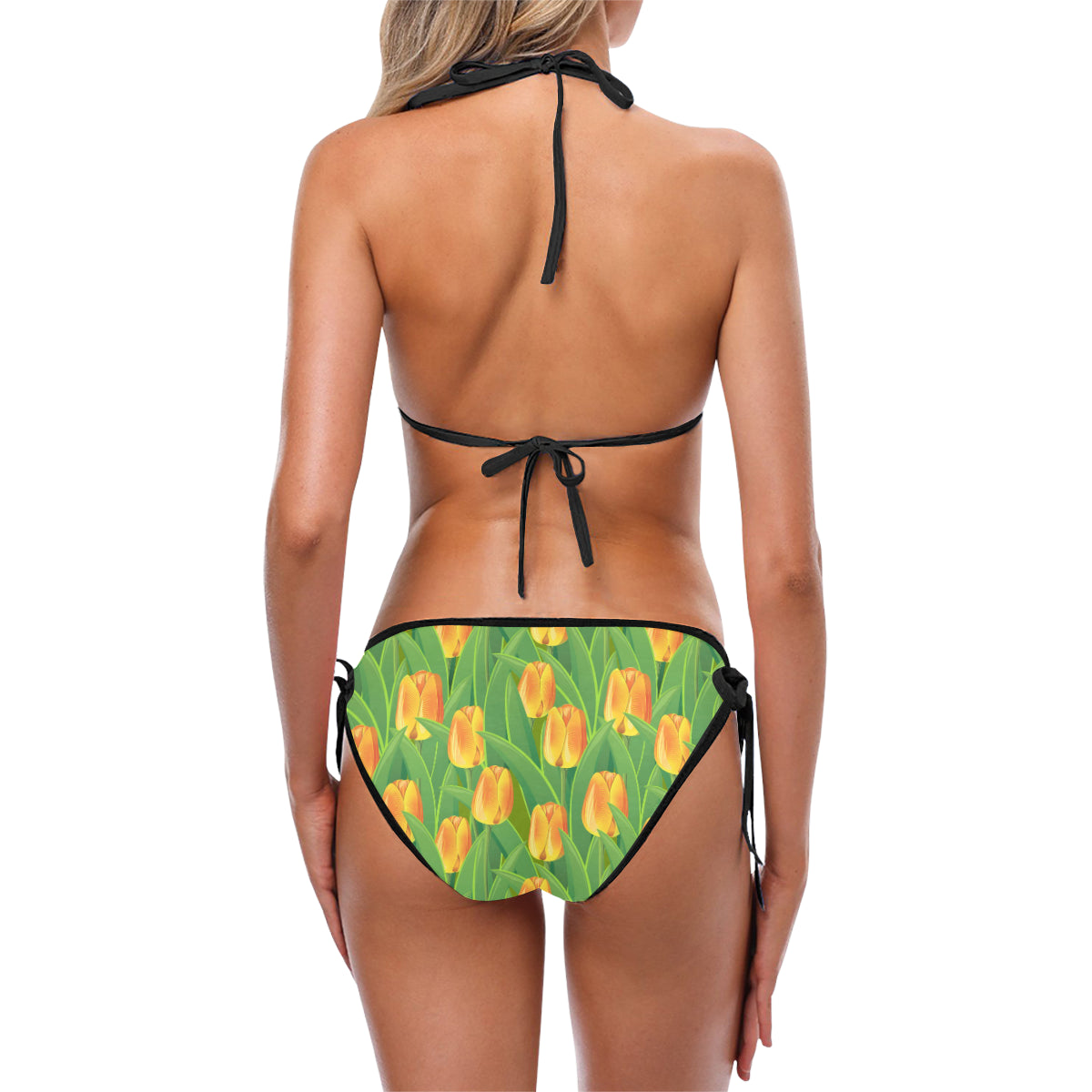 Tulip Orange Pattern Print Design TP07 Bikini