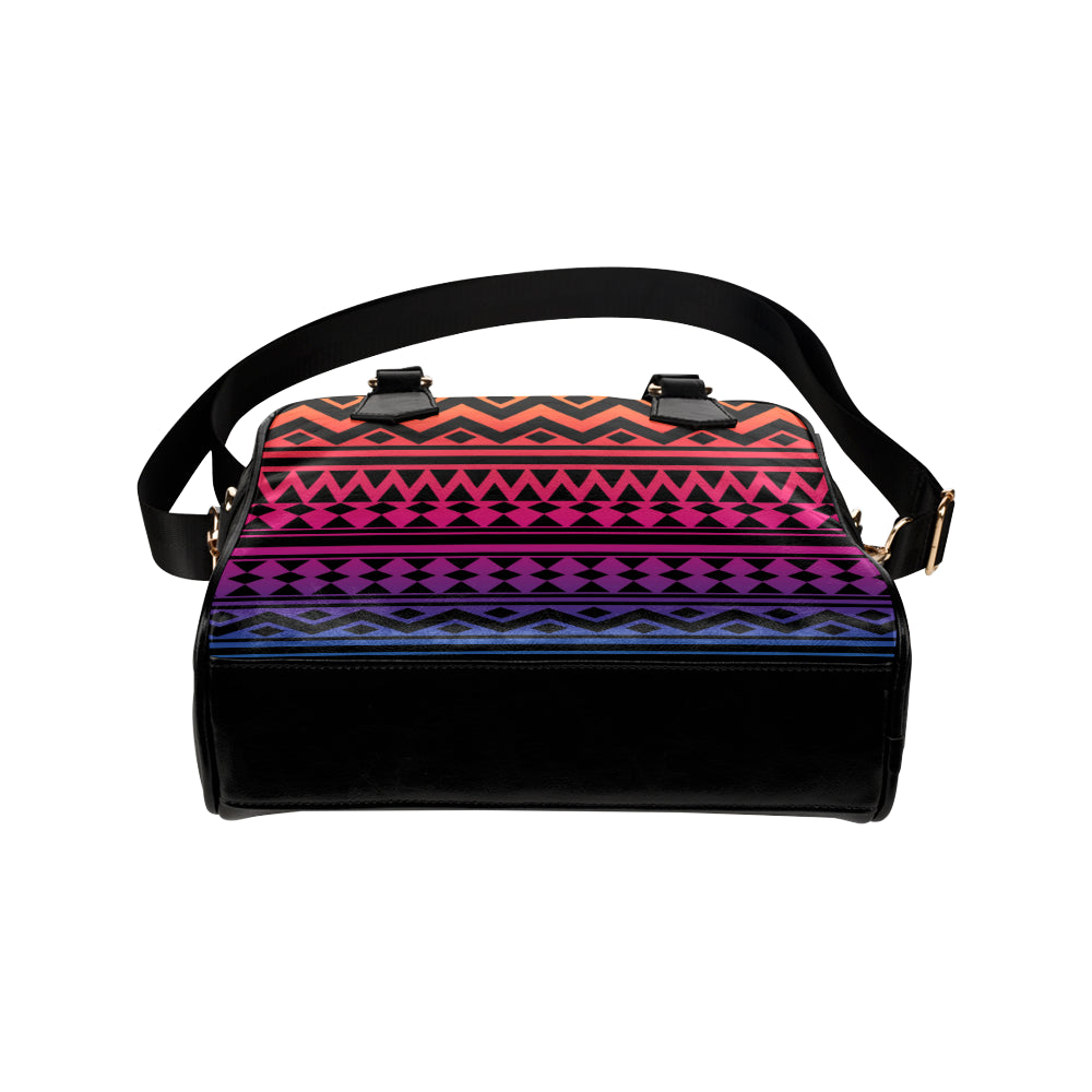 Rainbow Tribal Pattern Print Design A02 Shoulder Handbag