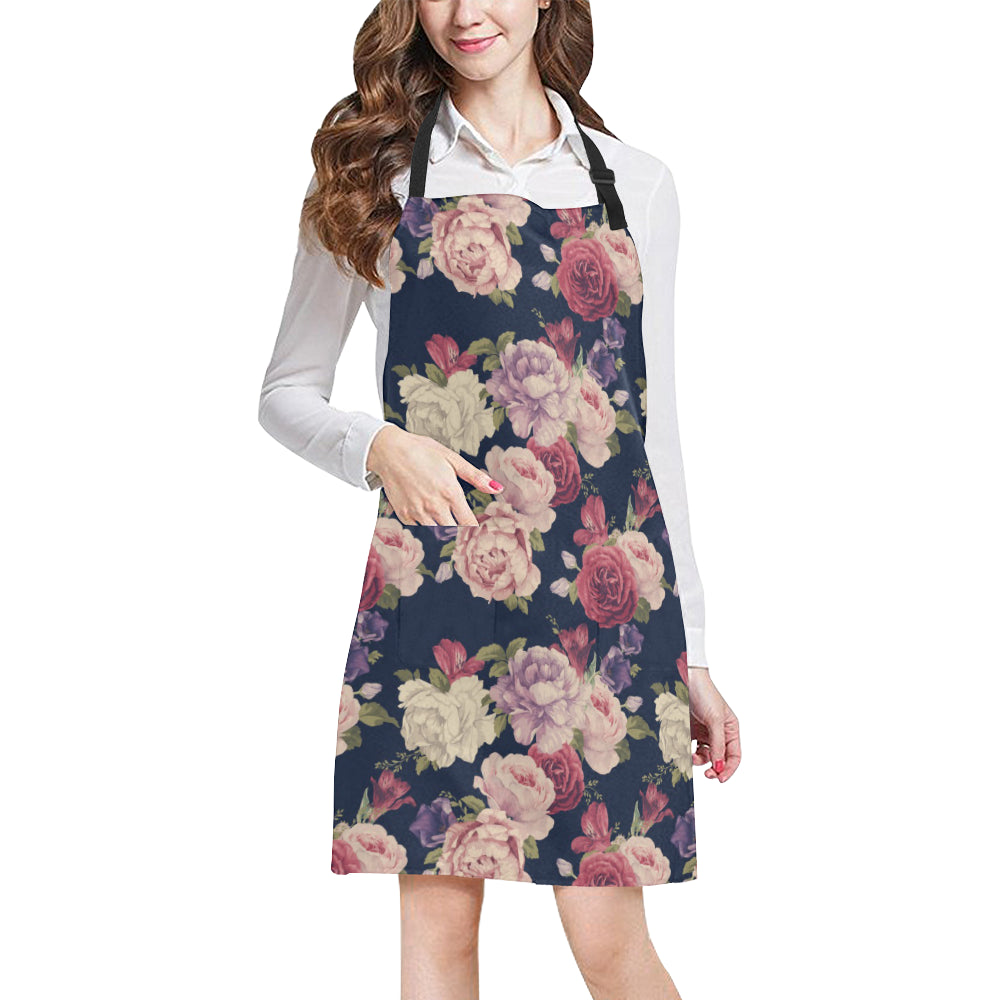 Peony Pattern Print Design PE03 Apron with Pocket