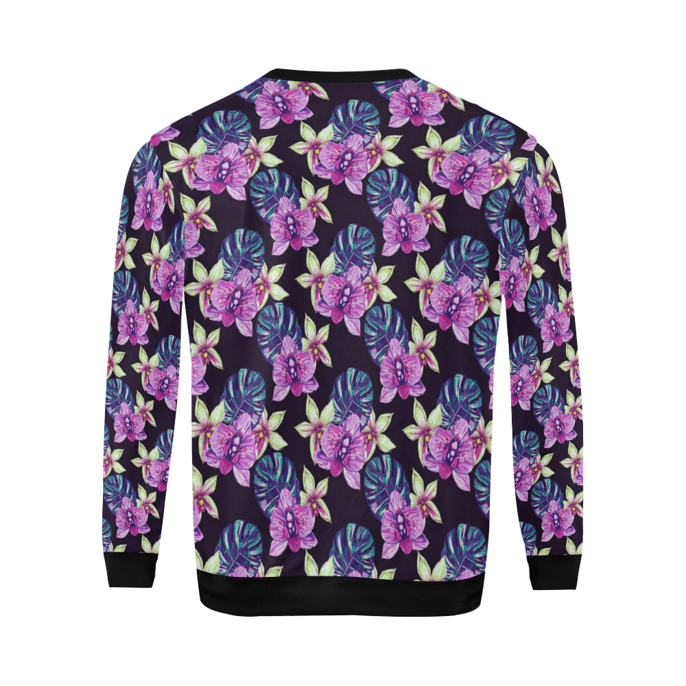 Orchid Pattern Print Design OR010 Men Long Sleeve Sweatshirt