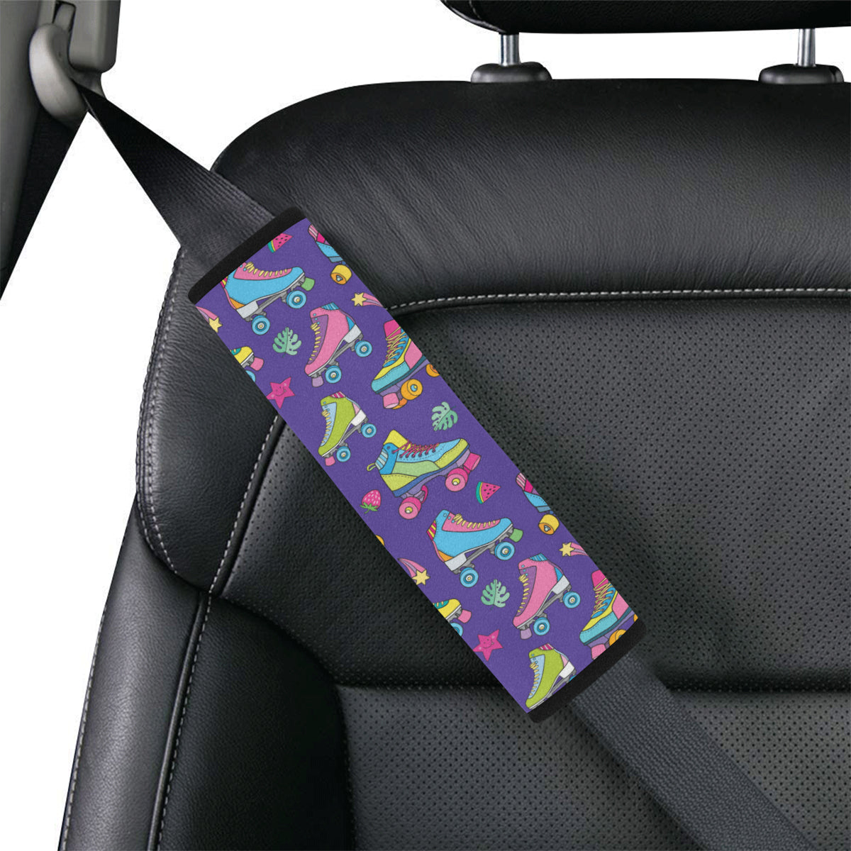 Roller skate Colorful Pattern Print Design A05 Car Seat Belt Cover