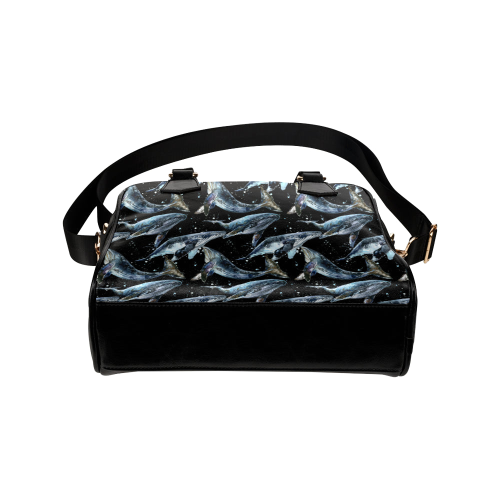 Humpback Whale Pattern Print Design 01 Shoulder Handbag