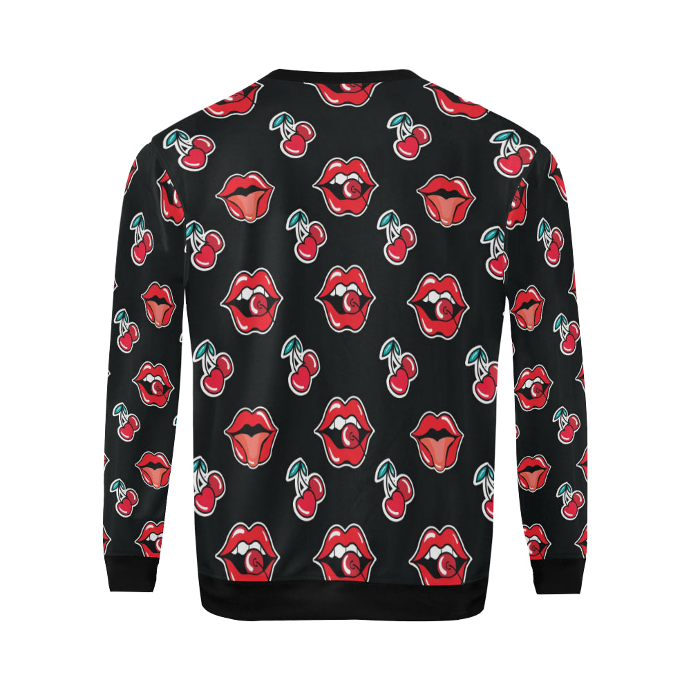 Cherry Pattern Print Design CH04 Men Long Sleeve Sweatshirt