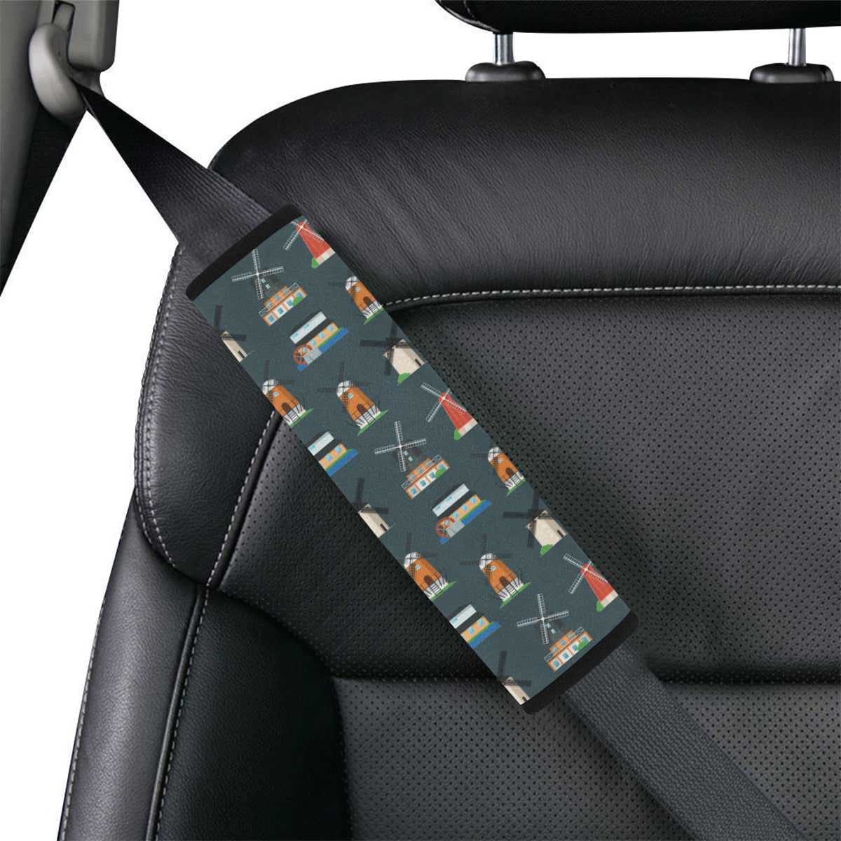 Windmill Pattern Print Design 04 Car Seat Belt Cover